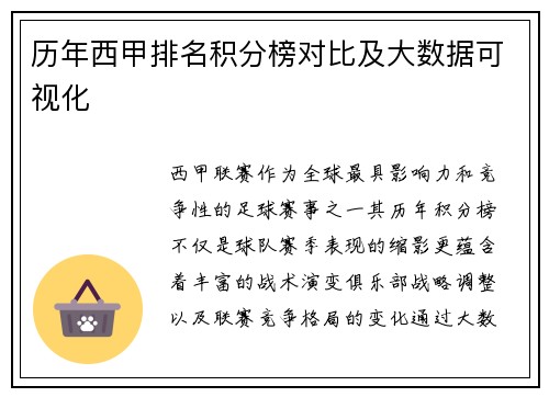 历年西甲排名积分榜对比及大数据可视化